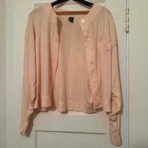 Cutout Button-Up Cardigan